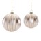 Melrose Metallic Ribbed Glass Christmas Ball Ornaments - 4" (101.6mm) - Silver - 6ct